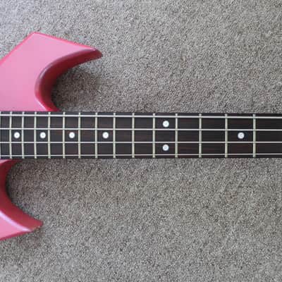 Vintage 1980s BC Rich B.C. Rich Warlock Bass NJ Series Candy Apple Metallic Purple Pink Fade Clean Solid Sound Of Thunder Metal Rock 2 PUs image 8