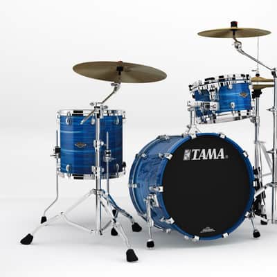 Tama WBS30RS-LOR Starclassic Walnut/Birch Lacquer Shell Kit 3 pcs - Ocean Blue Ripple/Chrome HW image 1