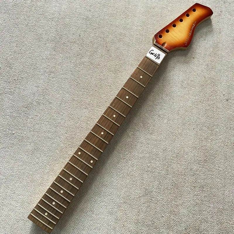 Cherry Burst Maple Wood Guitar Neck, Rosewood 22 Frets Fingerboard image 1