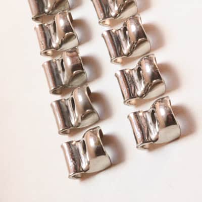 Set of (10) Slingerland Nickel Plated Brass Hoop Clips  / Circa 1940s image 6