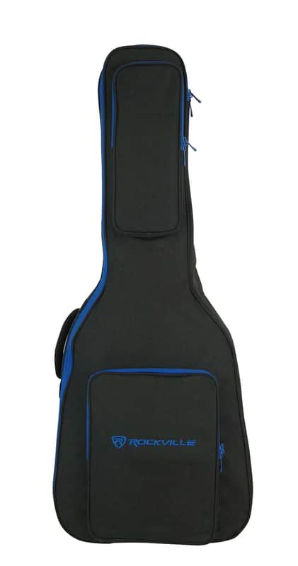 Rockville AGB45-BLU Padded Acoustic Guitar Gig Bag with Neck Pad + Secure Strap image 1