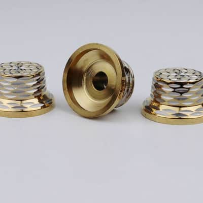 3pcs Gold Strat Style Guitar Metal Volume Tone Knobs Set image 2