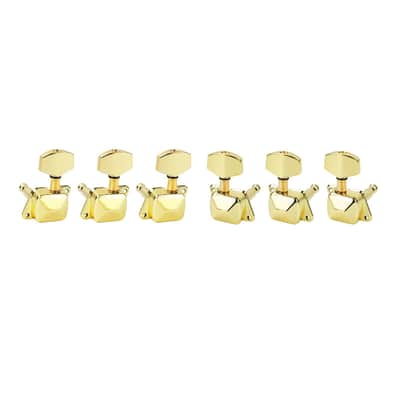 3L3R Guitar Tuning Pegs Keys 15:1 Ratio Semi-Closed Guitar String Tuning Keys Machines with 45 Degree Fixing Tag for Les Paul LP SG Electric or Acoustic Guitar Pack of 6 JT/JXQ-13 Golden image 4
