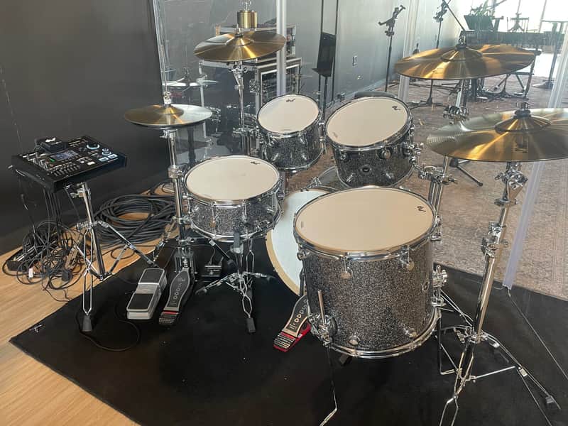 DW DWe Acoustic/Electronic Convertible 10/12/16/22/6.5x14" 5pc Drum Kit with Electronic Cymbals & Hardware 2023 - Present - White Marine Pearl image 1