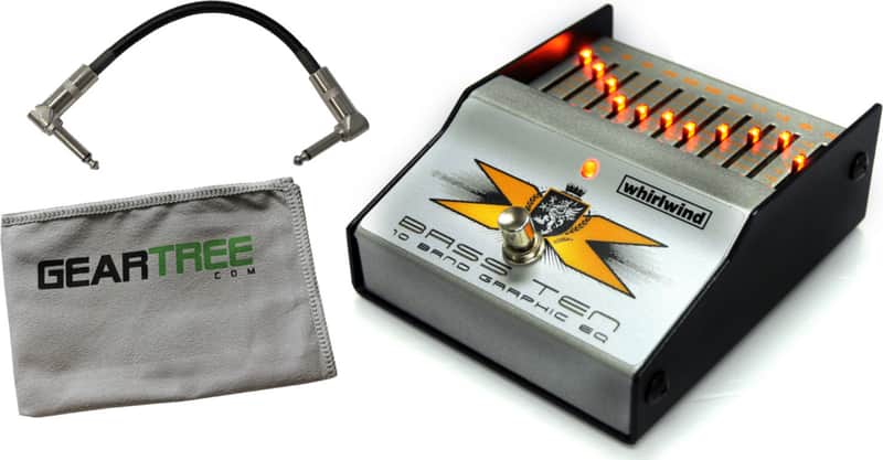 Whirlwind FXEQ10BP FX pedal - Perfect Ten, 10-band graphic EQ, bass frequencies w/ Cleaning Cloth and Cable image 1