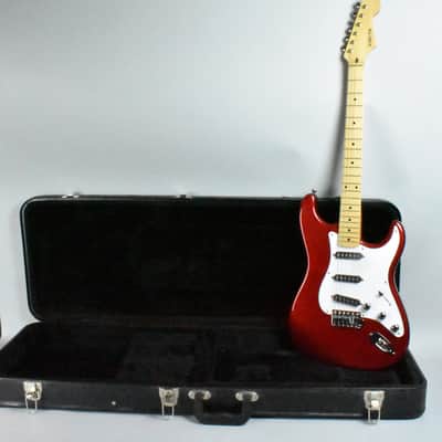 1980's Schecter "Strat" Style Electric Guitar Candy Apple Red w/HSC image 1