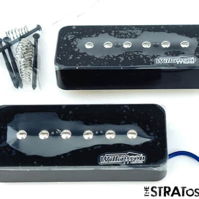 *NEW Wilkinson WO90 Ceramic Soapbar P-90 PICKUP SET Single Coil Pickups Black image 1