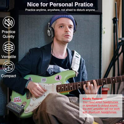 Guitar Headphone Amplifier Rechargeable Guitar Headphone Amp with Multi Effects - Amp Models, IR Loading, Tuner, Portable Bass Guitar Headphone Amplifier Delay Reverb Chorus Overdrive image 5