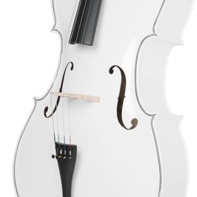 4/4 Full Size Cello Basswood White Color Cello + Bag+Bow+Rosin+Bridge image 2