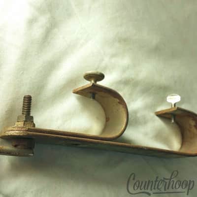 *Ludwig 2x Tubular Wood-Block Mount Clamp-On Bass Drum Hoop Nickel Vintage 20s* image 3