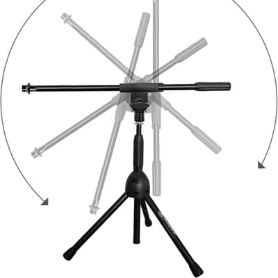 Short Microphone Stand with Boom Arm | Low Profile Mic Tripod Stand for Kick Drums | Guitar Amp Stand | Low-Pro Mike Stand (MS-101L) image 6
