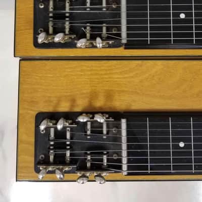 Gibson Double Neck Console Grand CG-520 Steel Guitar 1950s - Richly finished oak body image 7
