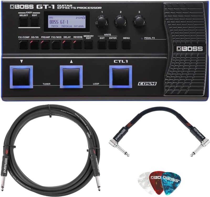 Boss GT-1 Guitar Effects Processor w/ Instrument Cable image 1