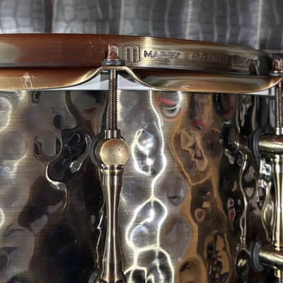 Mapex BPBR465HZN Black Panther Sledgehammer 14x6.5" Brass Snare Drum with Brass Hardware 2010s - Hammered Antique Brass image 4