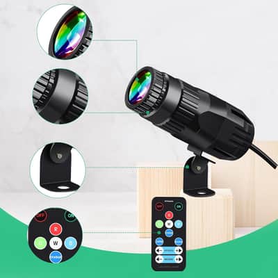 3 Pcs Disco Spotlights with 3 Remote Bright Mirror Pinspot Light 15W RGBW LED Beam Stage Light 4 in 1 Stage Lighting for DJ Dance Party (Black) image 3