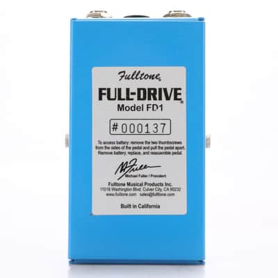 Fulltone Full-Drive FD1 Overdrive Guitar Effects Pedal w/ Box & Manual #50131 image 4