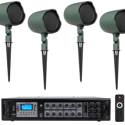 (6) JBL GSF3-GN 6.5" Landscape Ground Stake/Wall 70v Commercial Speakers+Amp image 1