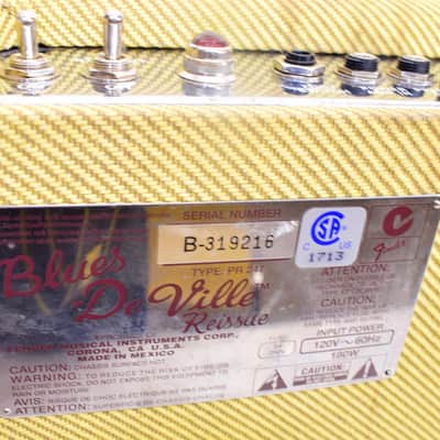 2007 Fender Blues DeVille 410 Reissue 60-Watt 4x10" Combo Guitar Amp, Tweed w/ Footswitch image 13