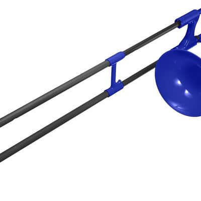 pInstruments pBone PBONE2B Jiggs Mini Plastic Trombone for Beginners, Blue image 2