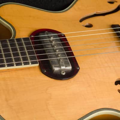Harmony  H-65 Hollow Body Electric Guitar (1959), ser. #86H65, black hard shell case. image 13