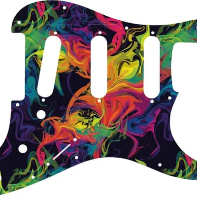 WD Custom Pickguard For Fender Old Style 11 Hole or American Vintage '62 Reissue Stratocaster #GP01 Rainbow Paint Swirl Graphic