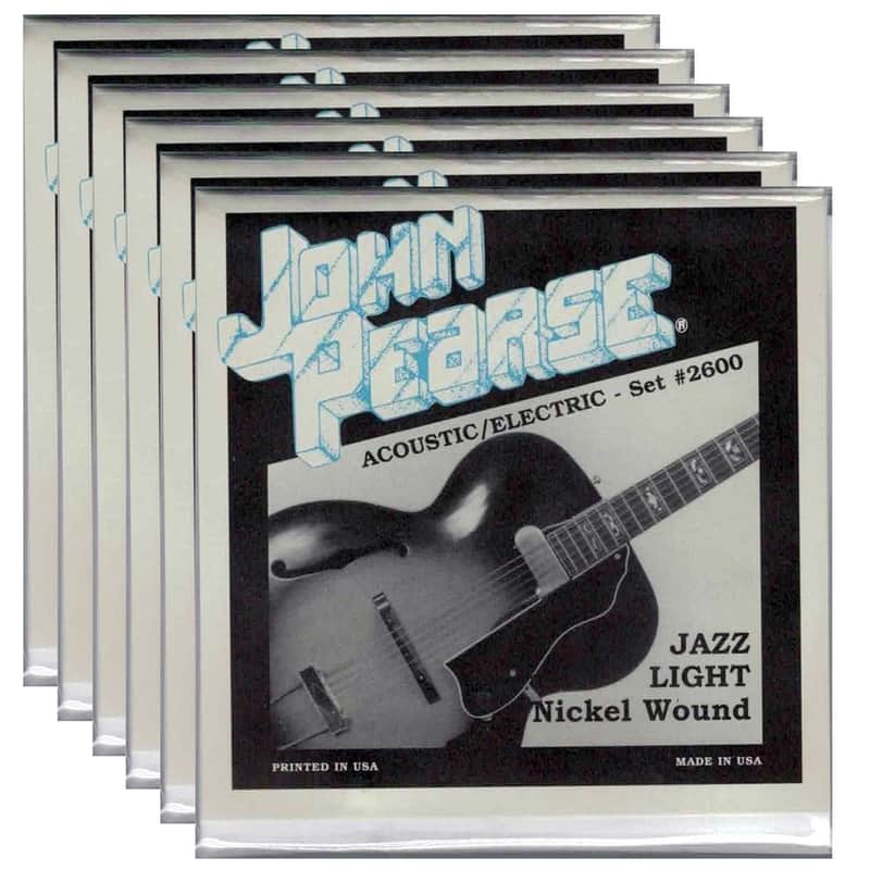 John Pearse Electric Strings Pure Nickel Jazz Light 11-50 (6 Pack Bundle) image 1