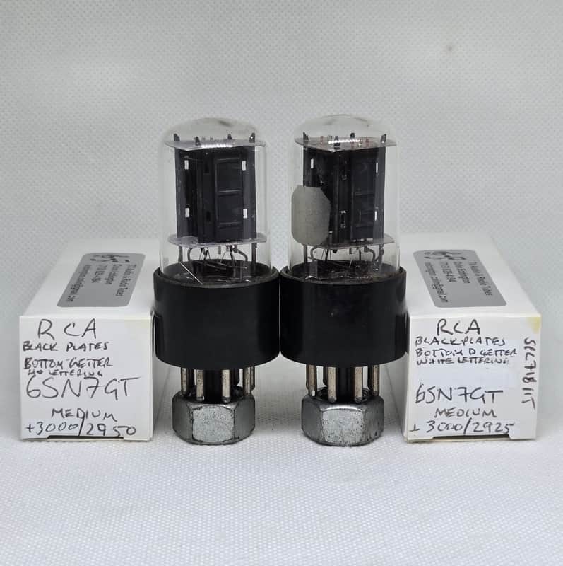 RCA Black Plate 6SN7GT Well Matched Pair (2.5%) NOS 6SN7 image 1