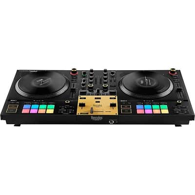Hercules DJ DJControl Inpulse T7 Premium Edition 2-Channel Motorized DJ Controller With Premium Fader Module and Travel Bag 2024 - Gold image 5