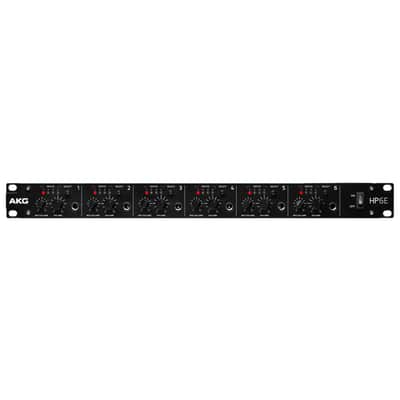 AKG HP6E 6-Channel Headphone Amp Amplifier w/ 4 Selectable Stereo Inputs 1U Rack image 2