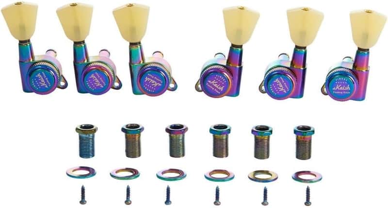 Guitar 3-per-side Locking Tuners 18:1 Locking Tuning Keys Guitar Tuning Machines with Keystone Handle for LP/Les Paul/SG/ES/Acoustic Guitars Burnt Chrome image 1