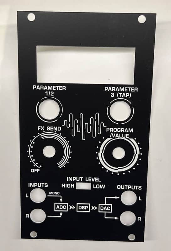 Behringer Space FX Front Panel Overlay Black Acrylic w/NO LOGOS image 1