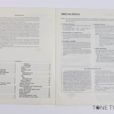 Yamaha SPX90 Digital Multi-Effect Processor Operating Manual VINTAGE GEAR DEALER image 3