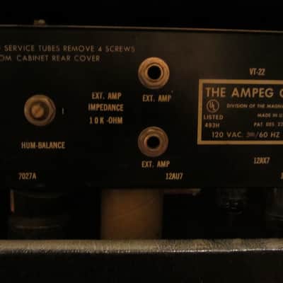 Ampeg VT-22 1974 2x12 Black/Silver 11 tubes image 12