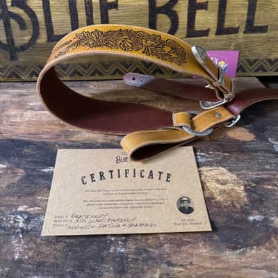 Blue Bell Straps MONTEREY Artisan Aniline Patina Washed “ ONE OF A KIND” Custom for Al’s Music Factory Silver Hardware image 18