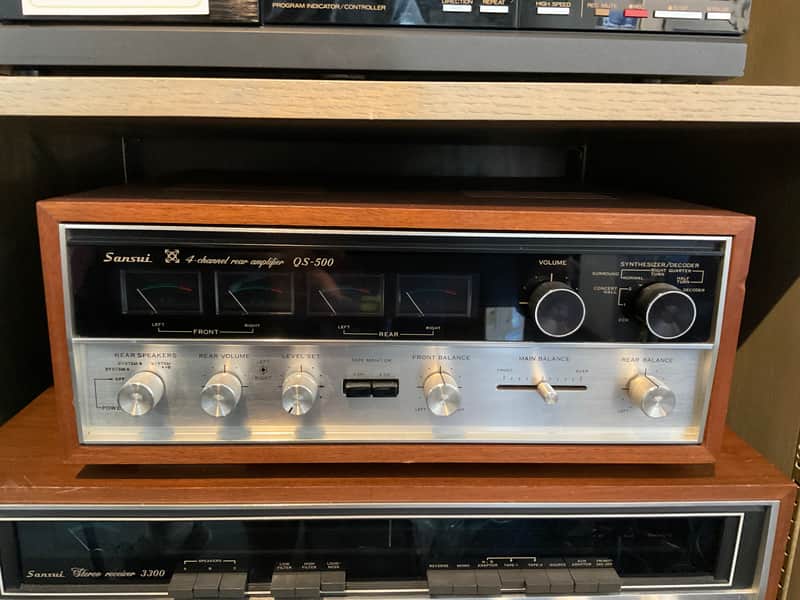 Sansui QS-500 Rear Quad Amp (1971-72) - Silver/Wood