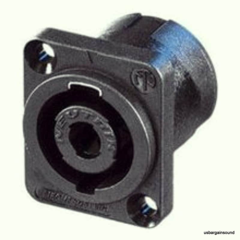 NEUTRIK NL4MP-B 4-Pole SPEAKON Panel Mount Locking Connector w/Gold 3/16" Tabs image 1