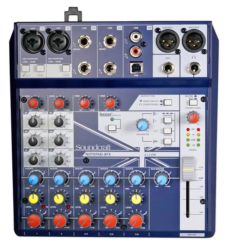 Soundcraft Notepad-8FX 8-Channel Podcast Mixer Podcasting Interface, USB+Effects image 1