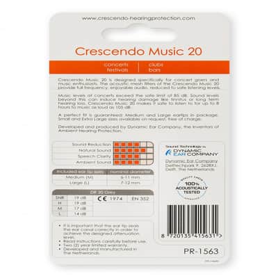 Dynamic Ear Crescendo Music 20 PR-1563 image 2