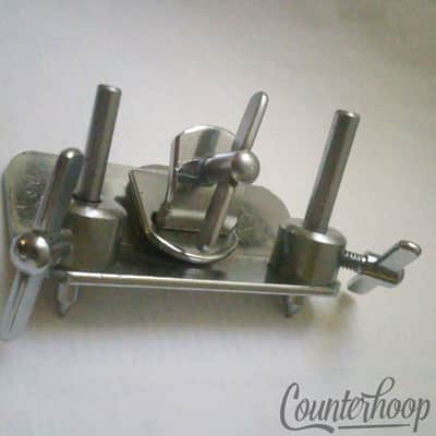 Slingerland Bass Drum Anchor Plate Chrome Double Spur Mounts Clamp-On Vintage60s image 1