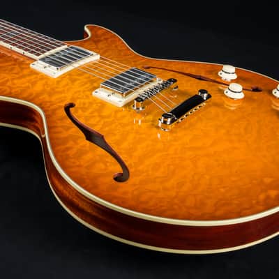 Collings SoCo Deluxe Carved Premium Quilted Maple and Mahogany Iced Tea Sunburst Semi-Hollow Custom NEW - Iced Tea Sunburst image 14