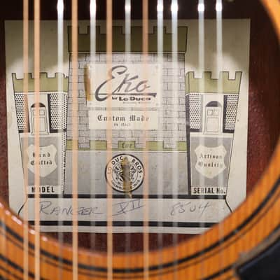 EKO Ranger VII Italian 12 String Acoustic Guitar w/Hard Case image 9