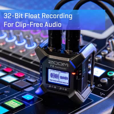 Zoom F3 Professional Field Recorder, 32-bit Float Recording, 2 Channel Recorder, Dual AD Converters, 2 Locking XLR/TRS Inputs, Battery Powered, Wireless Control image 2