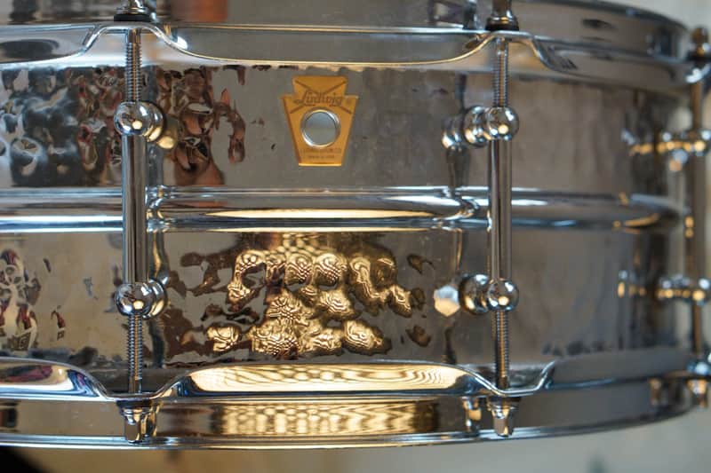 Ludwig LM400KT Hammered Supraphonic 5x14" 10-Lug Aluminum Snare Drum with Tube Lugs 1999 - Present - Chrome-Plated image 1