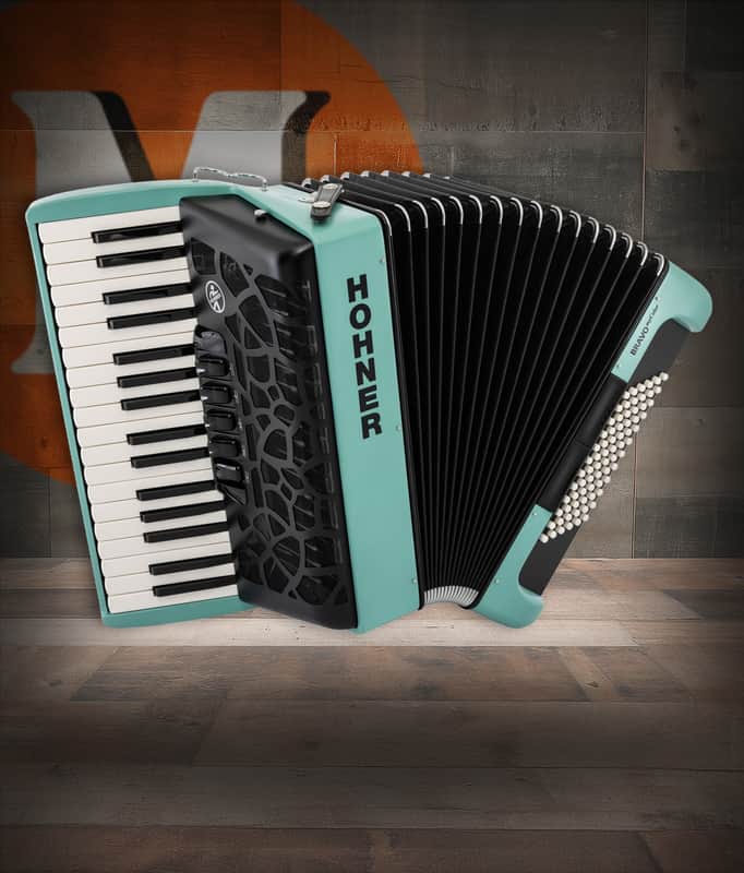 Hohner Bravo MyColor Chromatic 72 Bass Piano Accordion - Wind Teal Blue (BR72-TB) image 1