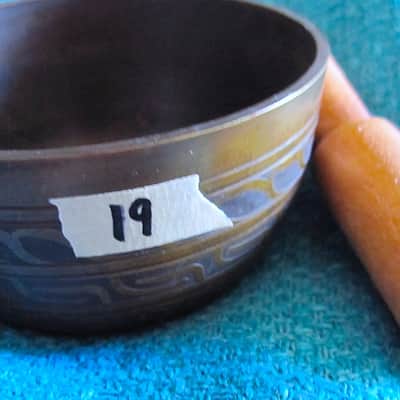 Japanese Rin Singing Bowl Cup Chime Bell with Striker - Vintage image 5