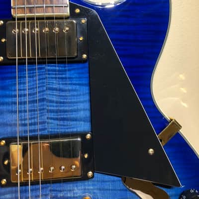 Michael Kelly Phoenix Jazz Archtop Semi Hollowbody 2005 - Blue Burst Flametop image 8