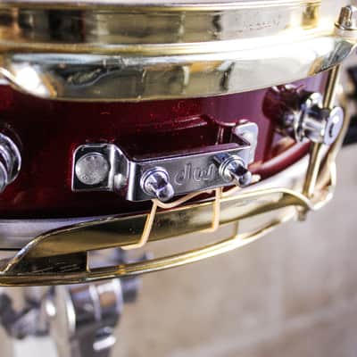 Neil Peart's DW 3.5" x 13" Red Sparkle Lacquer Snare Drum image 15