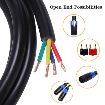 Pack of 1 6 Feet Tour Grade 4 Wire Speakon Cable - 12 Gauge Speak-On to 4 Conductor Cable with Twist Lock for Chuchero, Tweeters, Mids Audio Jack Wiring (4 Conductors) image 3