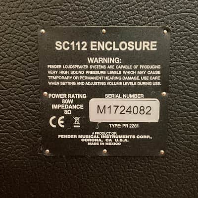 Fender SC112 Enclosure 80-Watt 1x12" Guitar Speaker Cabinet 2012 - 2018 - Black image 7