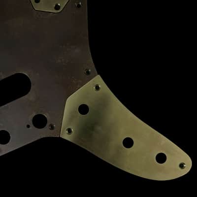Made-to-Order - Statuary Bronze Brass & Aged Gold Brass - USA Jaguar AVRI 60s Pickguard Scratchplate Set for Fender - Hand-finished image 4